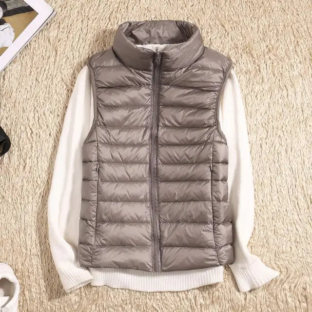 Gilet sans manches doux et féminin rose pastel