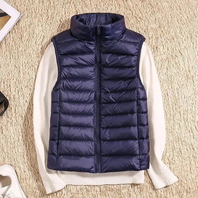 Gilet sans manches doux et féminin rose pastel