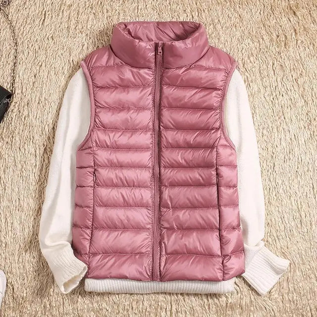 Gilet sans manches doux et féminin rose pastel - PanierRoyale