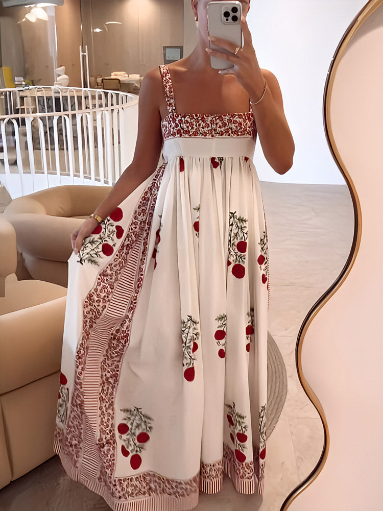 Robe Bohème à Bretelles Fleurs Été