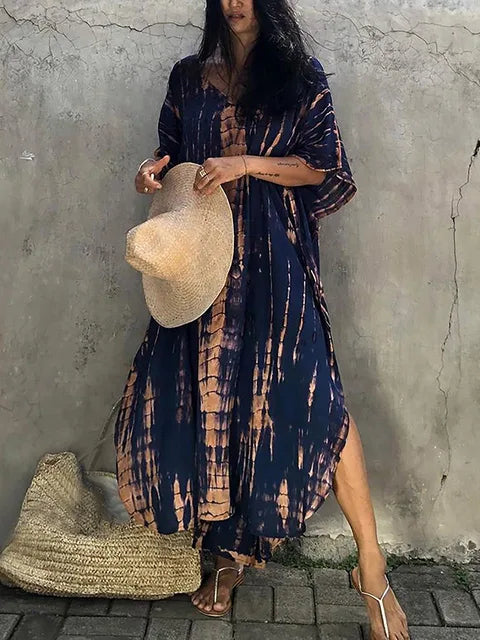 Robe Été Longue Décontractée pour Femme - Caftan Léger Bohème Chic