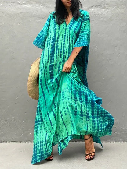 Robe de Plage Longue et Colorée pour Femme - PanierRoyale