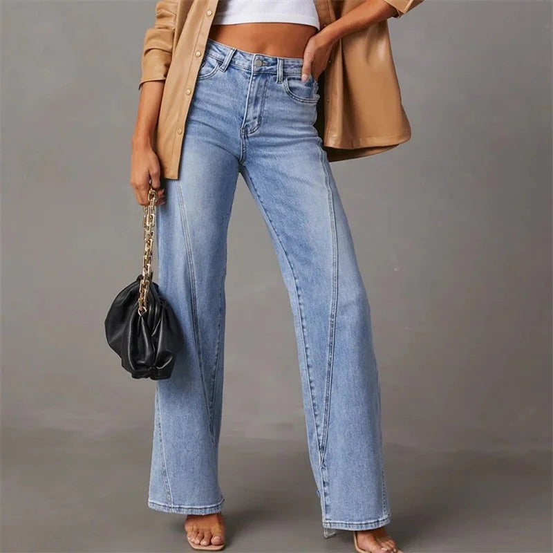 Jean Femme Haut de Gamme à Jambe Large - BerlinGlamour