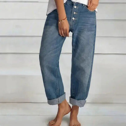 Jean Femme Droite Boutons Classique