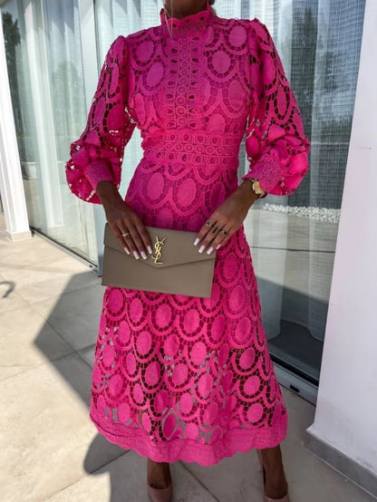 Robe de Soirée Élégante Manches Longues pour Femme