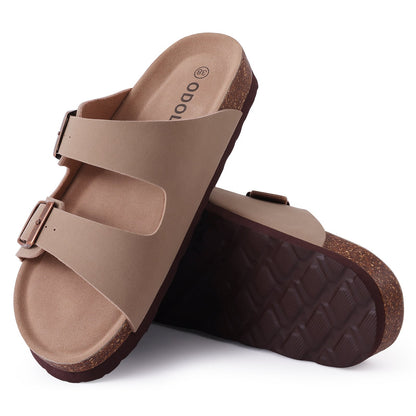 Sandales Femmes Plates à Boucles Réglables et Confortables