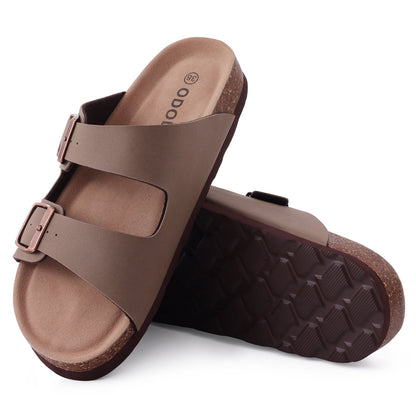Sandales Femmes Plates à Boucles Réglables et Confortables