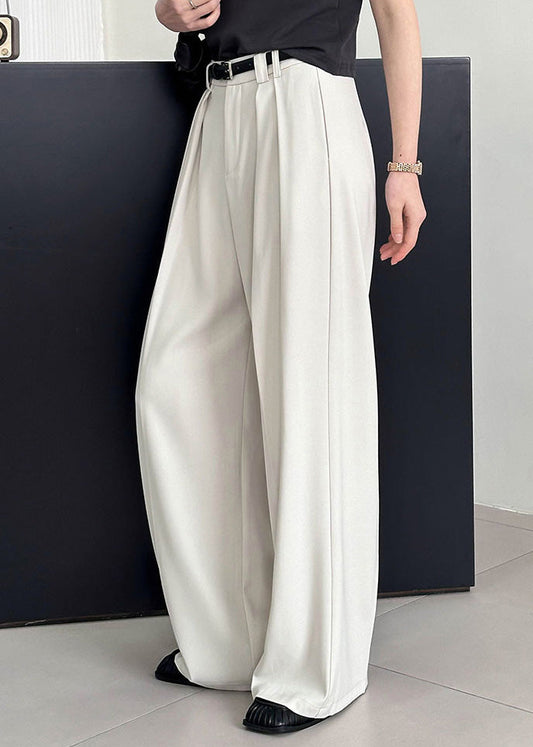 Beige High Waist Pants with Pockets - EasyApparels