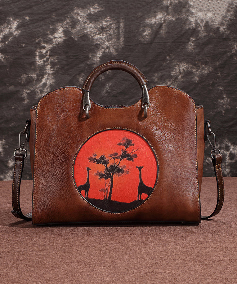 Sac à main vintage imitation cuir brun - EasyApparels