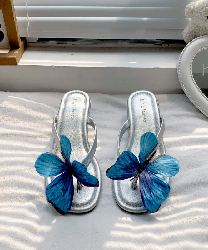 Silver Butterfly Pattern Flip Flops 2025 - EasyApparels