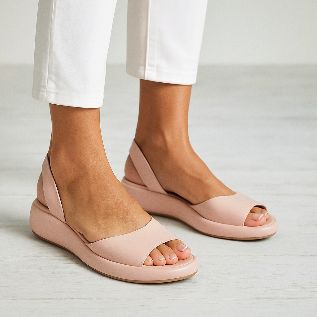 Sandales Femme Cuir Plateforme Bout Ouvert Talon Enveloppant