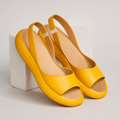 Sandales Femme Cuir Plateforme Bout Ouvert Talon Enveloppant