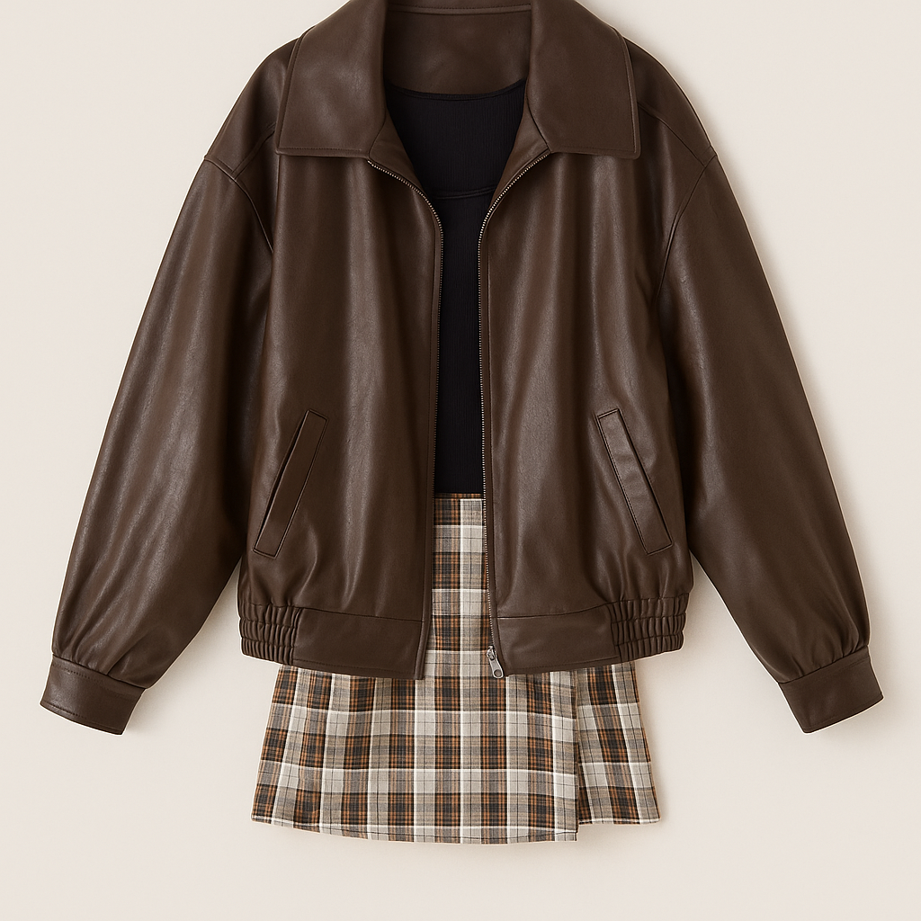Veste Cuir Féminine Grande Taille - PanierRoyale