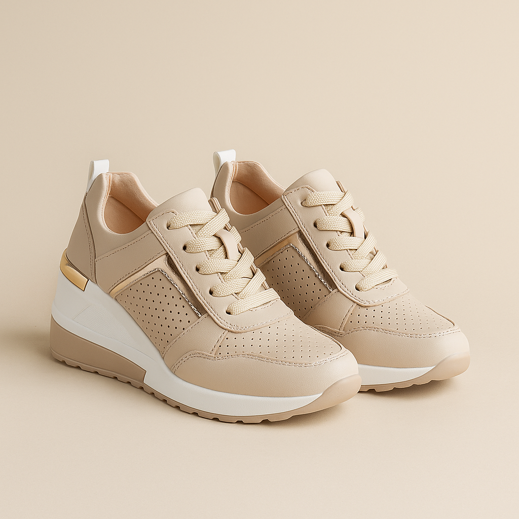 Baskets Femmes Compensées Confortables à Lacets - PanierRoyale