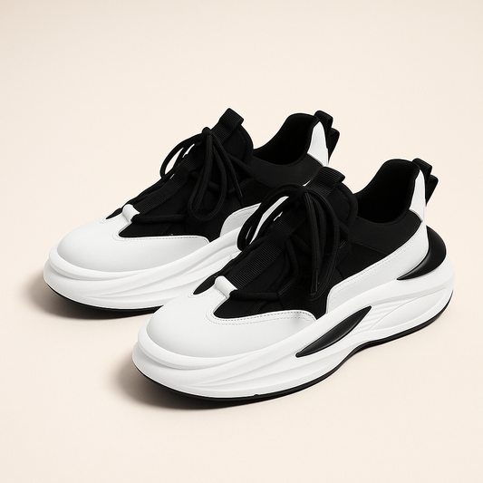 Baskets Homme Noires et Blanches Mode - PanierRoyale