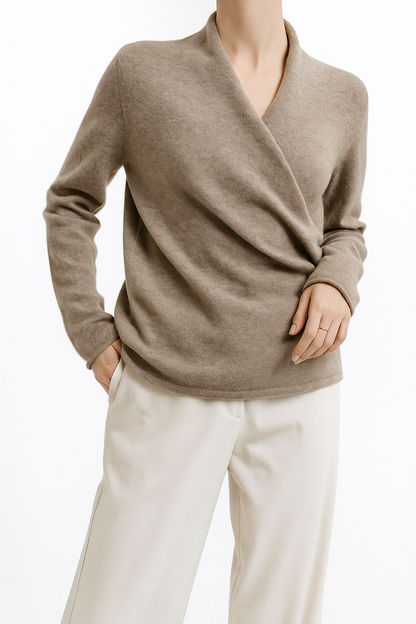 Pull Femme Hiver Col V Doux et Confortable