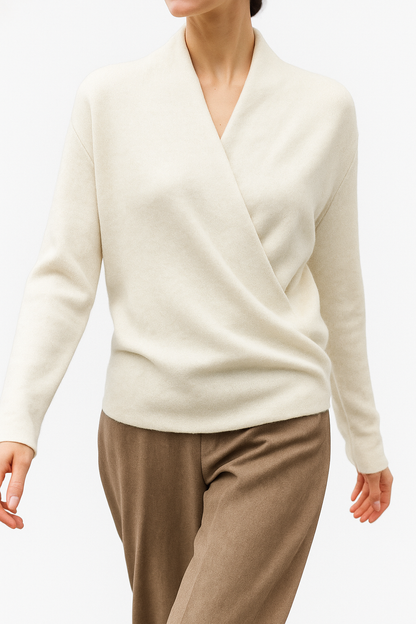 Pull Femme Hiver Col V Doux et Confortable