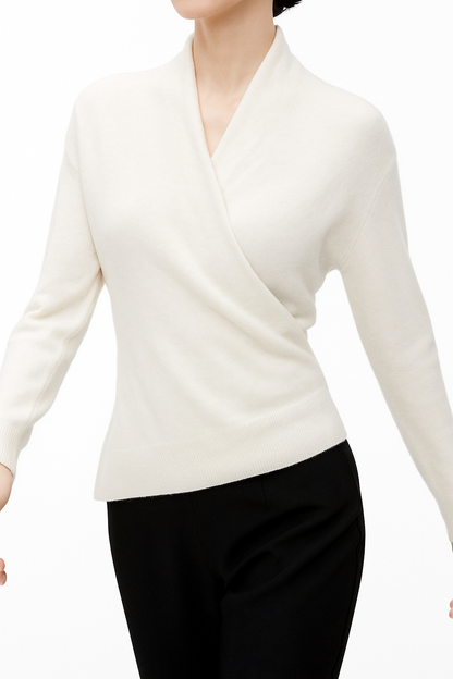 Pull Femme Hiver Col V Doux et Confortable