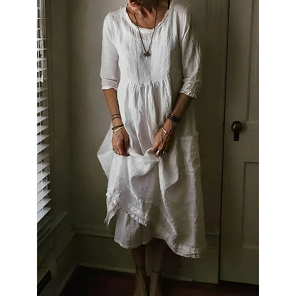Robe Été Manches Courtes Décolleté Col V