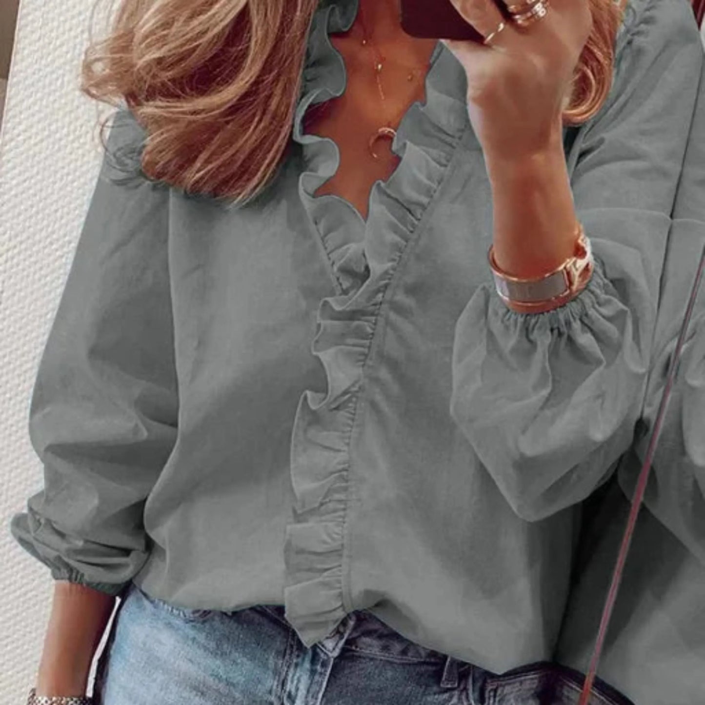 Blouse Femme Élégante Dentelle Décolleté