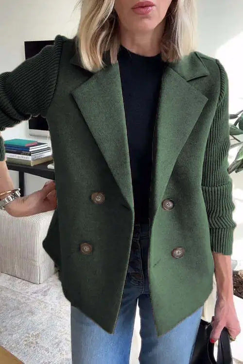 Manteau Décontracté Manches Patchwork Poches - vue 4