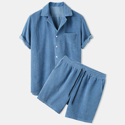 Ensemble 2 Pièces Élégant : Chemise Décontractée et Short Détente - PanierRoyale
