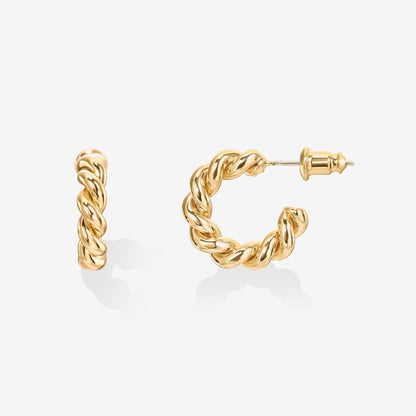 Boucles d’oreilles Femme Effet Corde Style Élégant Intemporel