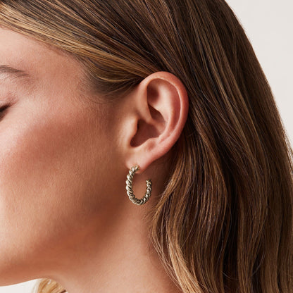 Boucles d’oreilles Femme Effet Corde Style Élégant Intemporel