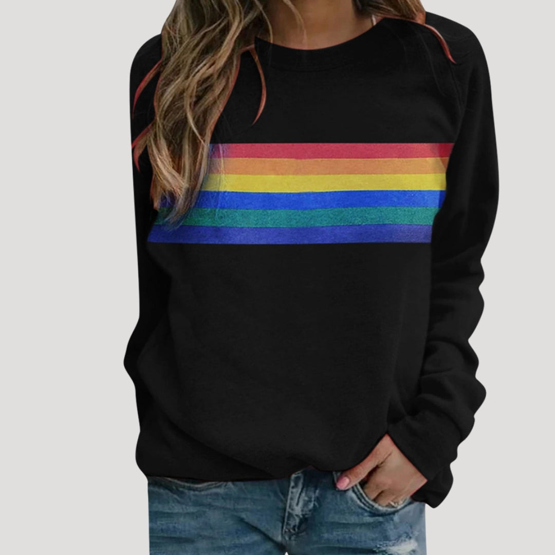Sweat à capuche femme rayé coloré pour printemps