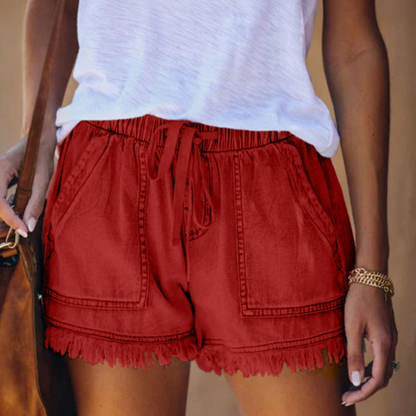 Short Féminin Casual | Tissu Solide Taille Relaxe