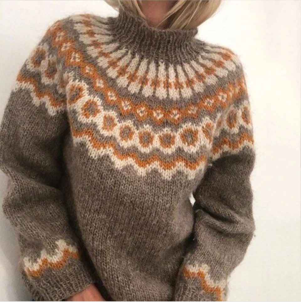 Pull Femme Laine Mérinos Chaud et Coloré - PanierRoyale