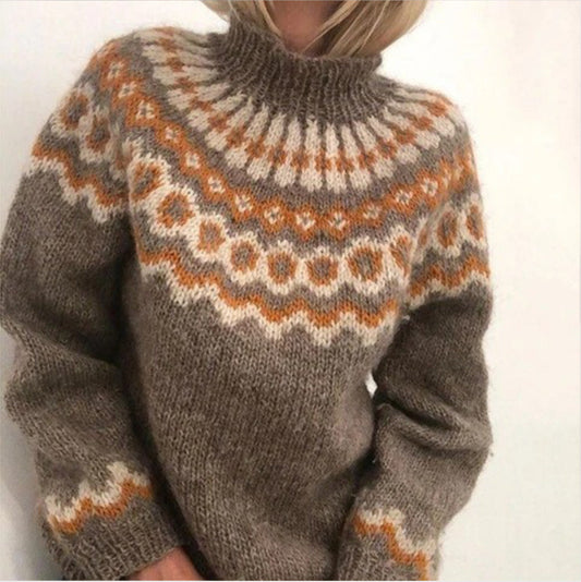 Pull Femme Laine Mérinos Chaud et Coloré - PanierRoyale