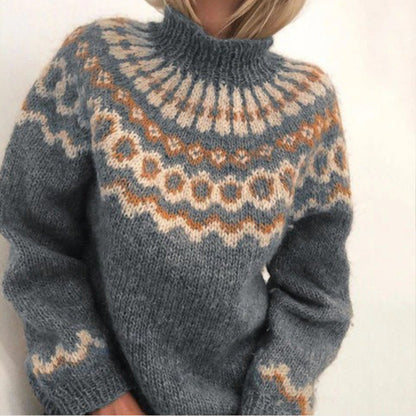 Pull Femme Laine Mérinos Chaud et Coloré