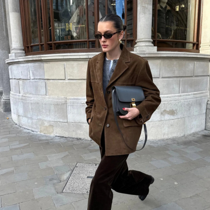 Veste Cuir Féminine Élégante Longue Taille