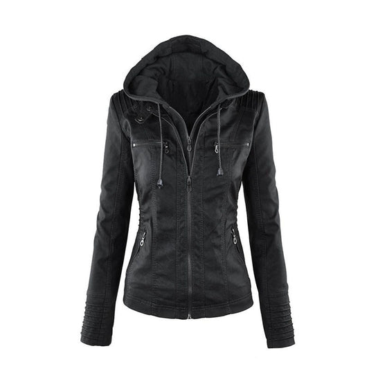 Veste en Cuir Fermeture Éclair