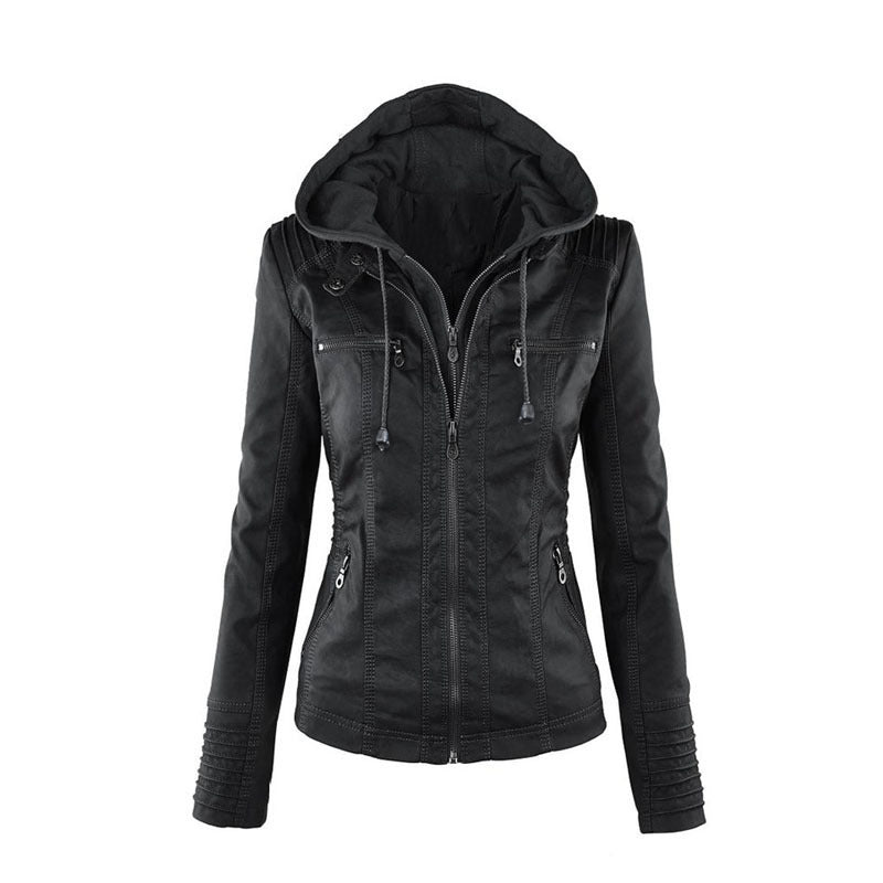 Veste Cuir Femme Élégante Fermeture Éclair - PanierRoyale