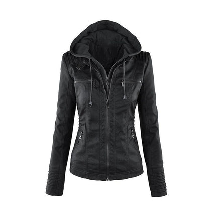 Veste Cuir Femme Élégante Fermeture Éclair - PanierRoyale