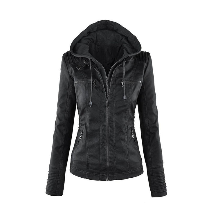 Veste Cuir Élégante Fermeture Éclair