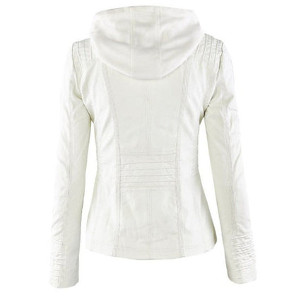 Veste Cuir Femme Élégante Fermeture Éclair