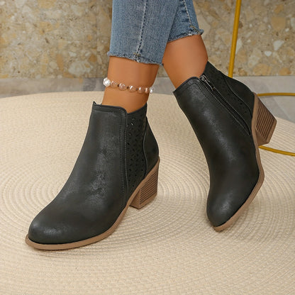 Bottines Femmes Élégantes à Fermeture Éclair Latérale