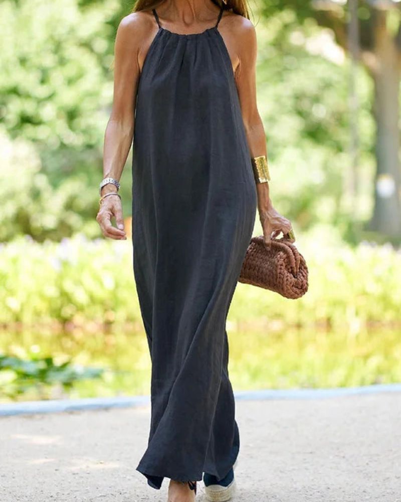 Robe Été en Lin Coton Longue et Élégante pour Femme