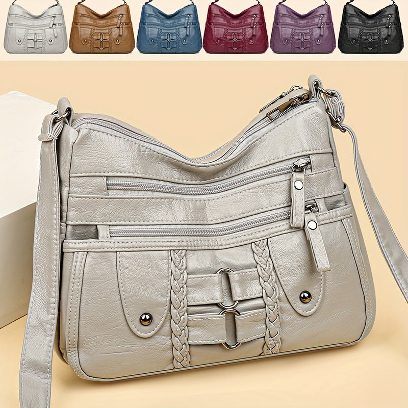 Sac à Main Cabas Femme avec Fermeture Éclair et Bretelle Ajustable