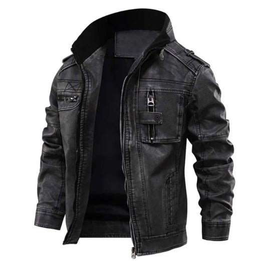 Veste moto homme cuir épais et stylée - PanierRoyale