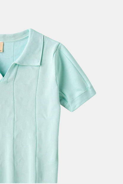 Chemise Polo Retro Vert Menthe