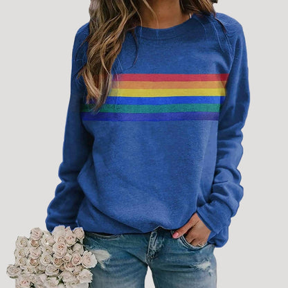 Sweat à capuche femme rayé coloré pour printemps