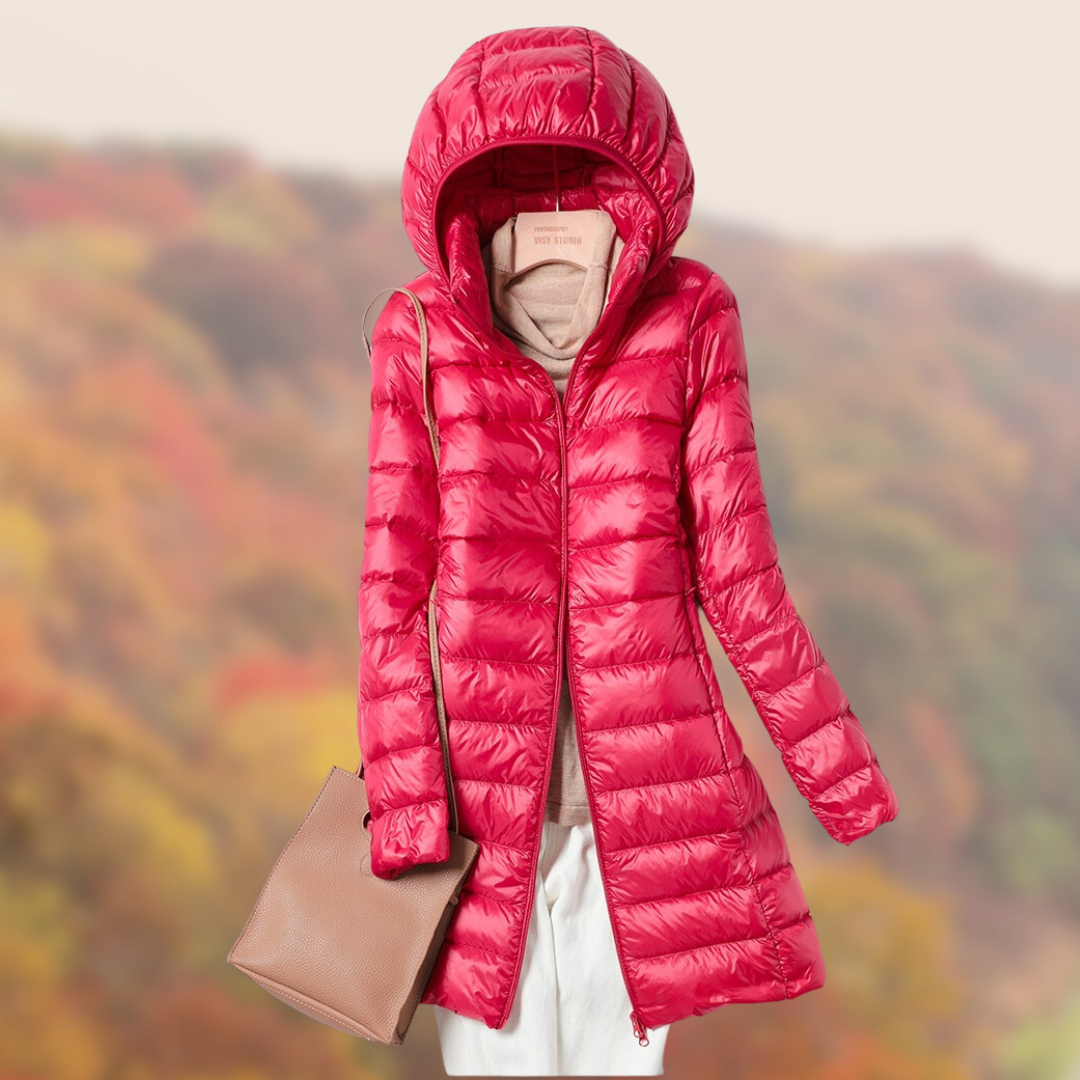Manteau Femme À Capuche Mi-long Chaud et Léger