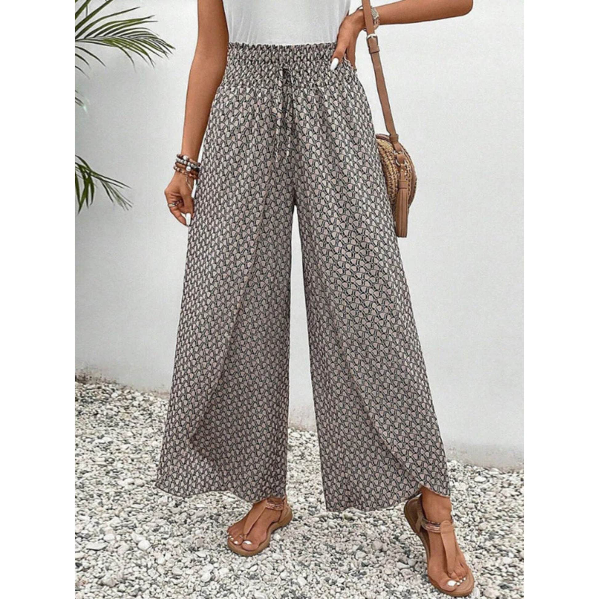 Pantalon Femme Imprimé Géométrique Moderne - PanierRoyale