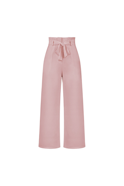 Pantalon Femme Élégant Taille Longue en Lin