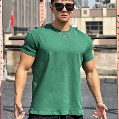 T-Shirt Homme Sport Coton Manches Courtes Respirant