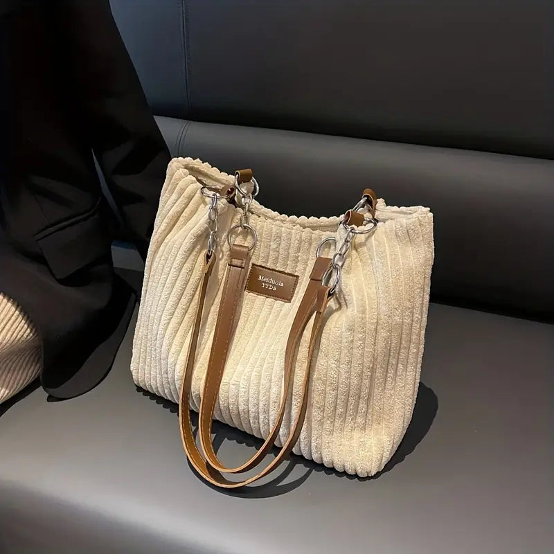 Sac cabas Femme Similicuir Texturé Anse Chaîne - PanierRoyale